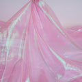 Sheer Iridescent Organza Fabric 58 Inches Wide - 5 Yards Precut - Shinny Wedding Party Decor Fairy Costume Voile Doll Clothes Sewing - Pink