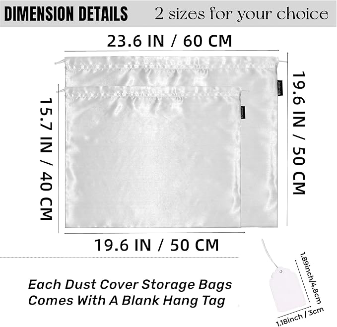 FEICHANGHAO 7 Pack Dust Bags for Handbags Storage Silk Cloth Bag With Drawstring Large Storage Pouch for Handbag Purse Shoes Boots