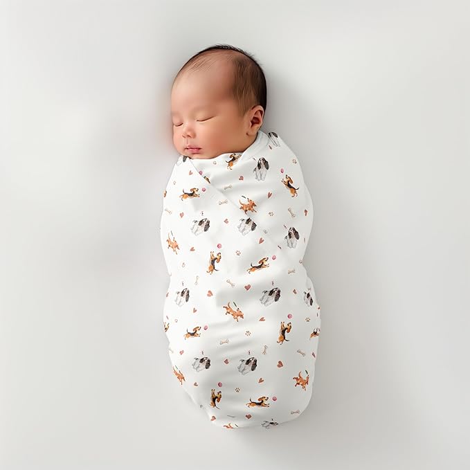 Stellar Kiddos Muslin Swaddle Blankets, Soft Breathable Cozy Baby Blankets for Newborn Boys and Girls, 47” X 47“, 2 Pack Receiving Swaddles, 70% Viscose from Bamboo 30% Cotton (Playful Pals)
