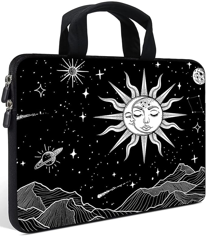AMARY Laptop Sleeves 11.6" 12" Laptop Handle Bag Neoprene Notebook Carrying Pouch Chromebook Sleeves case Fit Apple MacBook Air HP DELL Lenovo Asus (Sun Moon)
