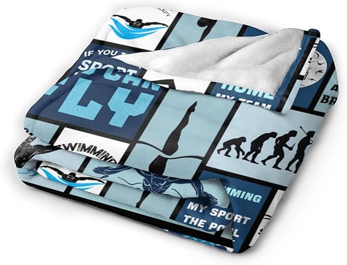 wsradto Swim Blanket Gifts for Swimming Lover Throw Blanket Bedding Cozy Fleece Flannel Lightweight Stuff Plush for Men Women Boys Adults Fans Swimmers for Couch Sofa Bed Home Decor 60"x80"
