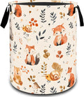 VODRM Cute Woodland Animal Autumn Laundry Basket, Dirty Collapsible Clothes Toy Organizer Hamper for Kids Adults, Oxford Cloth Waterproof Storage Bin for Room Bathroom Fall Decor Gifts, 19.7"X15.7"