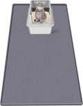 Bartuke Cat Litter Mat, Extra Large 51" x 25.6" Silicone Mat Litter Trapping Mat for Scatter Control, Soft on Kitty Paws, Easy to Clean (Dark Grey)