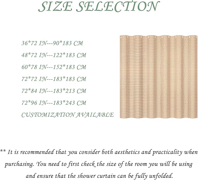 ggaimwf 72x78 Inch Solid Color Shower Curtain for Bathroom Waffle Bath Water Resistant Fabric Curtains Peach Modern Thick Shower Stall Curtain with Metal Hooks
