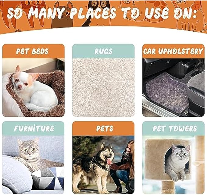 Abbylike 6 Pcs Pet Hair Remover Gray Pumice Stone Car Pet Hair Removal Tool for Bedding Carpet Couch Furniture Cleaning(6.1 x 2.56 x 1.4 Inch)