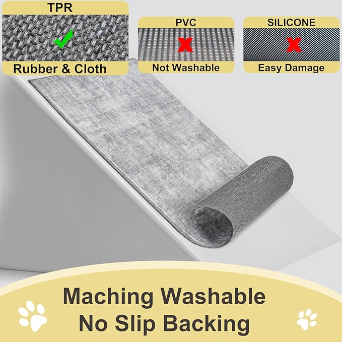 COMSLE Door Mat, Front Door Mat Indoor for Entrance Faux Wool Absorbent Non Slip Modern Throw Rug for Entryway Hallway Muddy Paws - Pet Friendly, 32x48 Inches,Grey Machine Washable