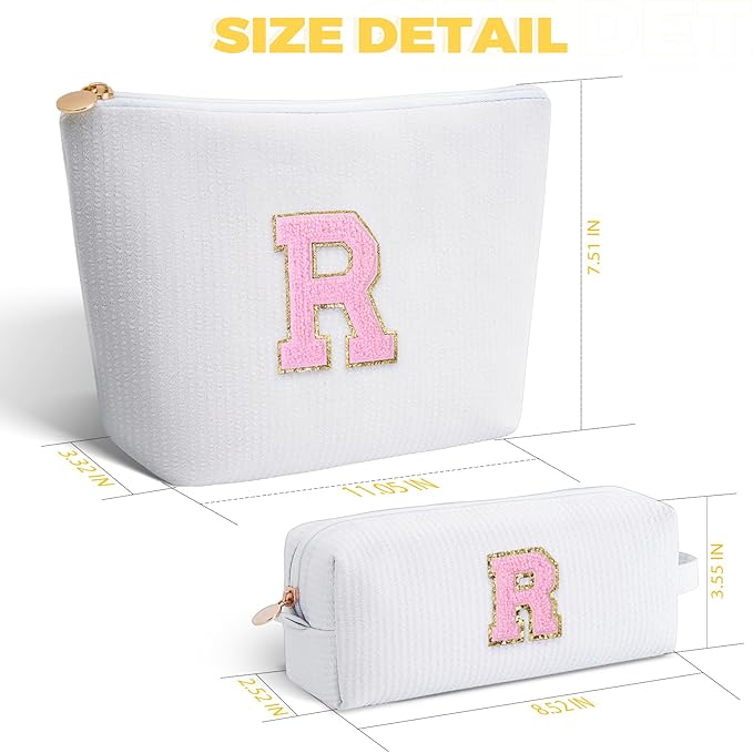 Btffitting Personalized Anniversary Wife's Birthday Gifts,Mothers Day Gifts for Women,Wife Gifts from Husband,Cool Birthday Gifts for Wife,Makeup Bag Set Cosmetic Bag for Teen Girls - White,R