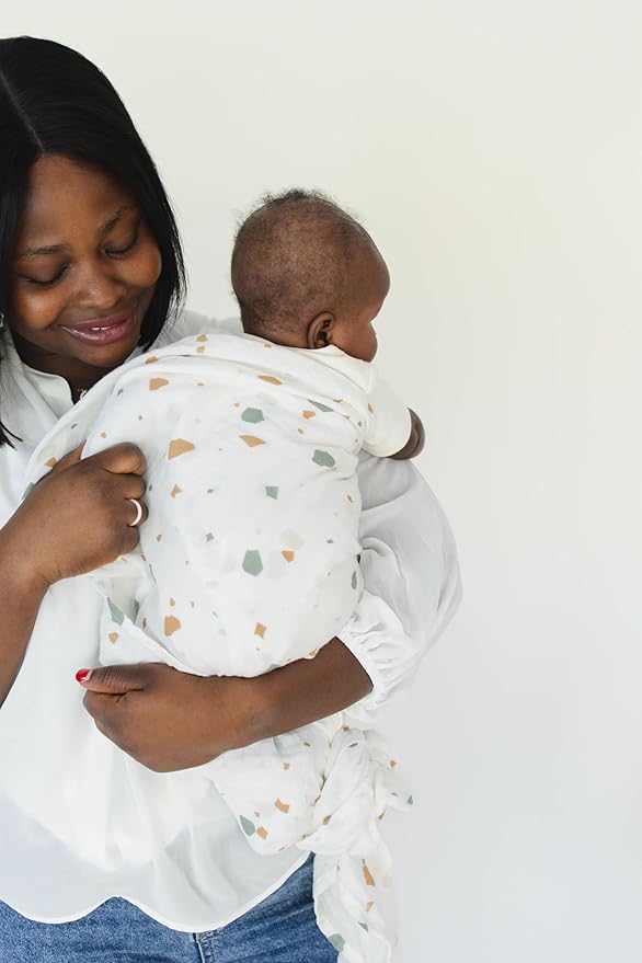 Leyl&Ari Muslin Swaddle Baby Blanket | 100% Organic Cotton Recieving Wrap (47"X47", Sage Set)
