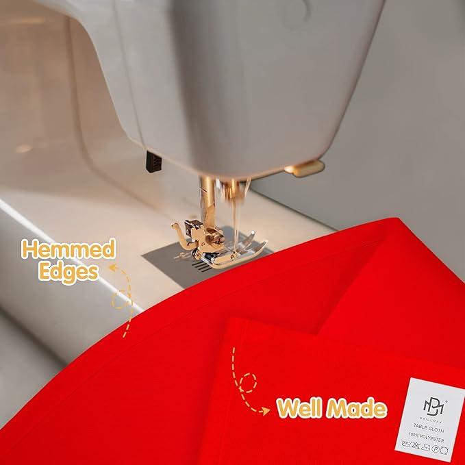 BRILLMAX 6 Pack Red Tablecloths for 8 Foot Rectangle Tables 90 x 156 Inch - 8ft Rectangular Bulk Linen Polyester Fabric Washable Cloth Cover for Wedding Reception Banquet Birthday Party