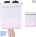 RICHERI Mesh Laundry Bags, Mesh Wash Bags, Durable Mesh Structure with Strong Zipper, Suitable for Underwear, Delicate Clothes, Pants, Shoes, Socks Washing (Honey mesh, Extra Large 24*36in+36*44in)