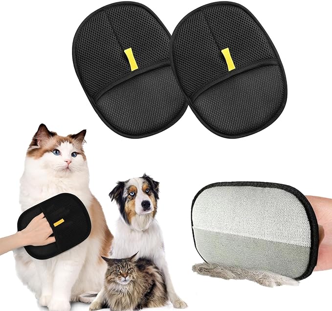 2025 Upgrade Pet Hair Remover Electrostatic Gloves, Reusable Pet Hair Removal Glove for Cats & Dogs, Premium Cat & Dog Hair Remover Mitt for Couch Furniture Carpet Car Seat (1 pcs)
