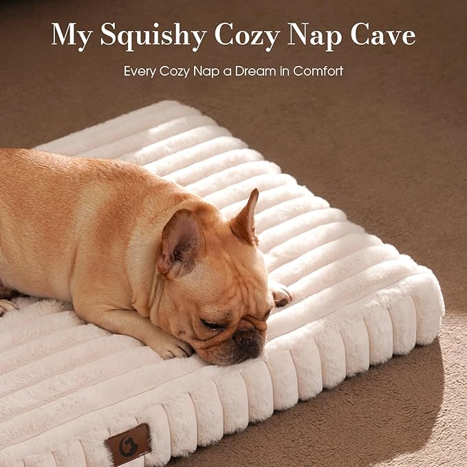 Cozila Dog Beds for Extra Large Sized Dog, Orthopedic Pet Bed with Waterproof Lining, Soft Short Plush Surface & Egg Crate Foam, Machine Washable Pet Mat with Removable Cover & Anti Slip Bottom
