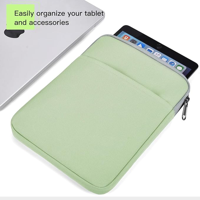 iPad mini 7 Sleeve, iPad mini Case Bag, Shockproof Tablet Sleeve for iPad mini 7,6,5,4 / Galaxy Tab A7 Lite 8.7" / Tab A 8.0" Protective Bag, Green