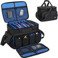 IBVIVIC Cable File Bag With Adjustable Dividers Dj Gig Bag for Cables, Cords,DJ Gear,Sound Instrument and Accessories 16L x 11W x 12H inch, Blue