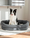 bilypaws Orthopedic Dog Bed for Large Dogs, Pet Sofa Bed with Egg Crate Foam, 4-Sided Bolster, Removable Washable Cover & Anti-Slip Bottom, Large Smoked Gray