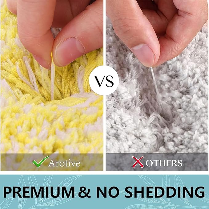 Arotive Microfiber Bathroom Rugs, Shaggy Soft and Absorbent Bath Rug, Non-Slip, Thick Plush Machine Washable Dry Bath Mats for Bathroom, Tub and Shower, 24x16, Olive Green, Rectangular