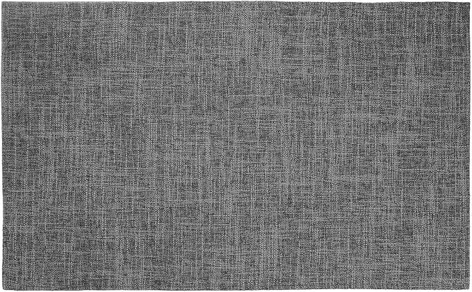HARFINGTON 6pcs Linen Fabric Placemats 12" x 18" Polyester Rectangle Place Mats Machine Washable Heat Resistant Kitchen Table Mats for Outdoor Indoor Party Family Holiday, Gray