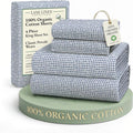 LANE LINEN 100% Organic Cotton Printed King Size Bedding Sheets & Pillowcases Set -Soft & Comfy Breathable Percale Sheet Seasons, 15" Deep Pocket Printed King Sheets - Polka Dot
