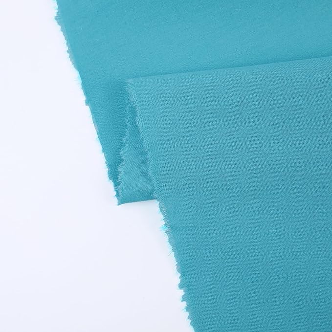 Cotton Fabric Natural Cotton Poplin Fabric by The Yard 100% Cotton, 59 Inches Wide Soft Embroidery Fabric Material for Quilting, Sewing, Crafts, Binding, Backing and Lining (Teal, 3 Yard)
