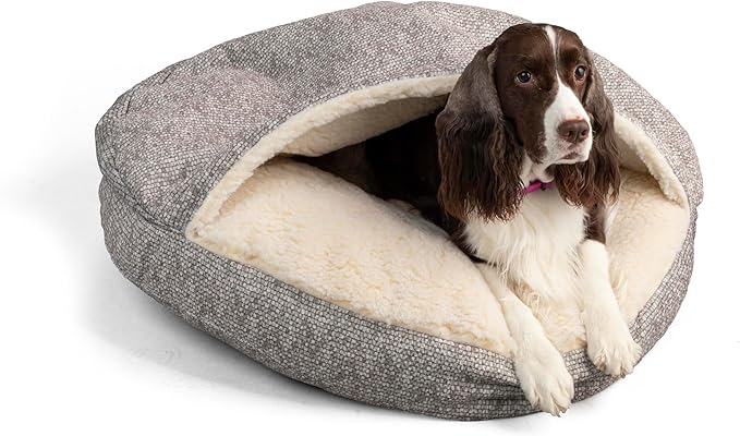 Snoozer Luxury Microsuede Cozy Cave Pet Bed, Show Dog Collection, Small, Merlin Linen