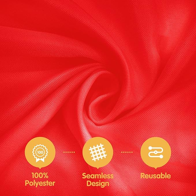 BRILLMAX 6 Pack Red Tablecloths for 6 Foot Rectangle Tables 60 x 102 Inch - 6ft Rectangular Bulk Linen Polyester Fabric Washable Cloth Cover for Wedding Reception Banquet Birthday Party