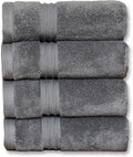 Milara Turkish Super-Plush Wash Cloths Set 4-Piece | Premium 100% Cotton Washcloths Absorbent, Durable with Hanging Loops | Anthracite (Dark Gray) Bath Washcloths, (13 x 13 Inch)