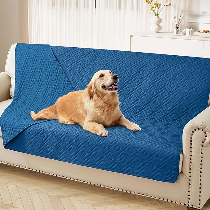 hyha Waterproof Dog Blanket, Soft Dog Bed Cover Pet Blankets, Waterproof Sofa Couch Cover for Dogs Washable, Reversible Pet Couch Covers for Sofa Furniture (68x82 Inch, Navy Blue/Navy Blue)