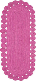 Runner - Oval Rug 4x20 Area Rug Kilim Rug Pink Solid Design 0.27 inches ThickIndoor Outdoor Rug Flatweave Rug High Traffic Area Home & Foyer Corridor Hallway & Stair Runner