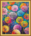 Foxnyart Stamped Cross Stitch Kits Full Range of Embroidery Needlework Starter Kits for Beginners Adults 11CT Embroidery Patterns Art Crafts DIY Needlepoint Kit-Colorful Dandelion 16x20 inch