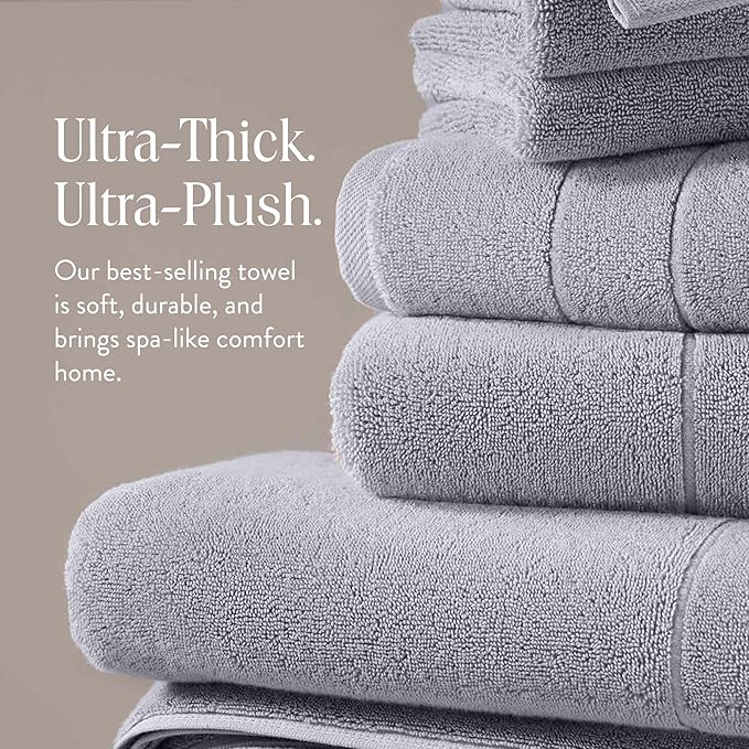 Brooklinen Super-Plush Turkish Cotton Bath Sheets - Set of 2 - Cotton, 820 GSM, Highly Absorbent, Machine Washable, Perfect for Home & Bathroom (40" x 65", Smoke Grey)
