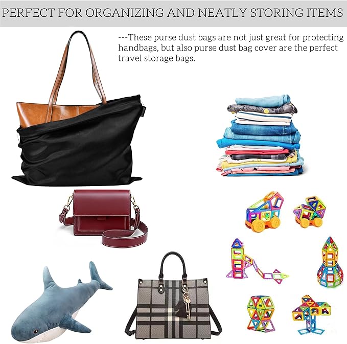 FEICHANGHAO 7 Pack Dust Bags for Handbags Storage Silk Cloth Bag With Drawstring Large Storage Pouch for Handbag Purse Shoes Boots