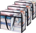 Lifewit 3 Pack Clear Clothes Storage Bags, 40L Plastic Blanket Storage Bag, Vinyl Foldable Moving Bags with Zipper, Closet Organizers and Storage Containers for Bedding, Duvet, Comforter