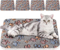 Tuanse 4 Pack Ultra Soft Dog Cat Bed Mat with Cute Prints Reversible Fleece Dog Crate Kennel Pad Cozy Washable Thickened Hamster Guinea Pig Pet Bed Mat for Small Animals(21 x 14 Inches,Gray)