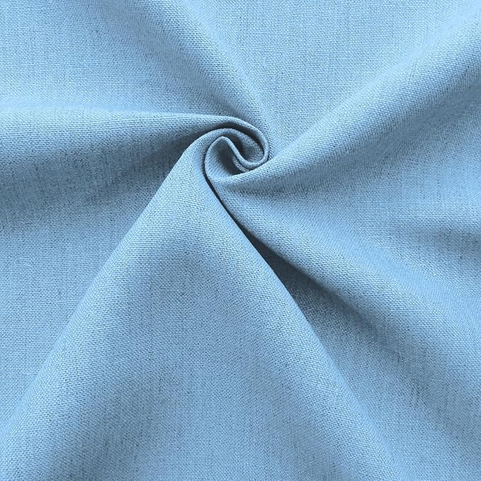 Barcelonetta | Linen Fabric | Natural Linen Cloth | Embroidery, Sewing | Soft, Breathable | 55" Wide | 70% Linen, 30% Rayon | Hemp, Jute, Needlework, Lining (Blue, 5 Yard)
