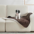 Yaning Waterproof Blanket for Bed Couch Sofa, Soft Liquid Pee Proof Pet Blanket for Dog Puppy Cat, Reversible Sherpa Fleece Furniture Protector (Brown, 30x40 inches)