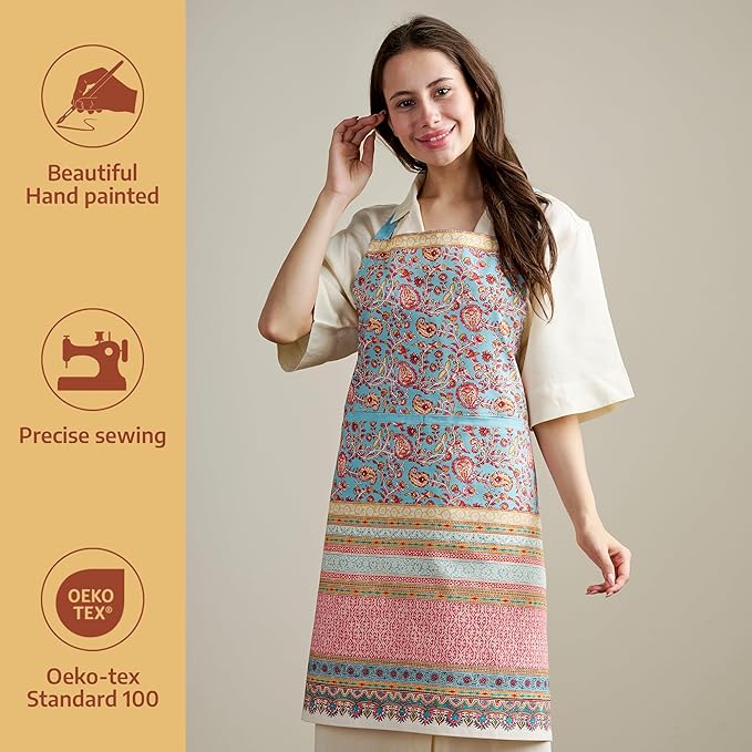 Maison d' Hermine 100% Cotton Apron for women with Pocket Kitchen Chef Apron for Men Cooking Gardening Server Waitress