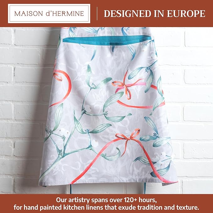 Maison d' Hermine 100% Cotton Apron for women with Pocket Kitchen Chef Apron for Men Cooking Gardening Server Waitress