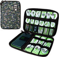Lcsmaokin Electronics Travel Organizer,Portable Waterproof Electronic Travel Storage Bag for Small Charging Cord Storage,Charger,SD Card etc,for Travel,Business -Camouflage Green