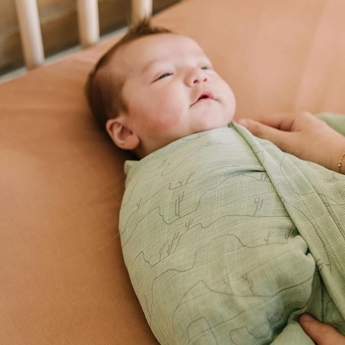 Little Unicorn Premium Cotton Swaddle Baby Blanket | Breathable Fabric | for swaddling, Play, Nursing & More (Cactus Lines)