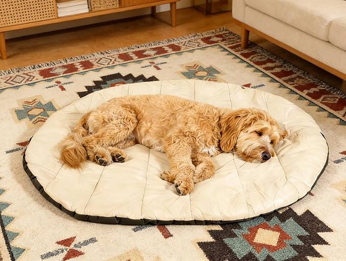 Outdoor Dog Bed, Camping Dog Bed,33.46“ x 27.26“, Washable & Foldable& Stain-Resistant, Waterproof Pets Mat, Indoor Outdoor Use, Easy Carry, Ideal for All Breeds, Reversible Portable Mat for Dogs