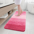 Arotive Microfiber Bathroom Rugs, Shaggy Soft and Absorbent Bath Rug, Non-Slip, Thick Plush Machine Washable Dry Bath Mats for Bathroom, Tub and Shower, 59x17, Pink, Rectangular