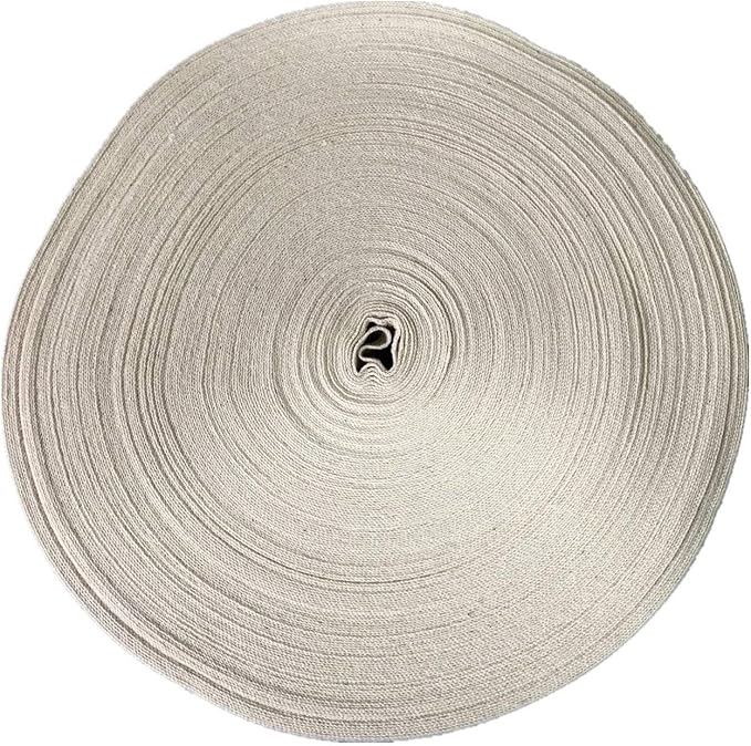 QIANF Twill Tape Ribbon 100% Cotton Natural Color 5/8 Inch Wide 50 Yard Roll Herringbone Tape(5/8 Inch-50Yard, Off-White)
