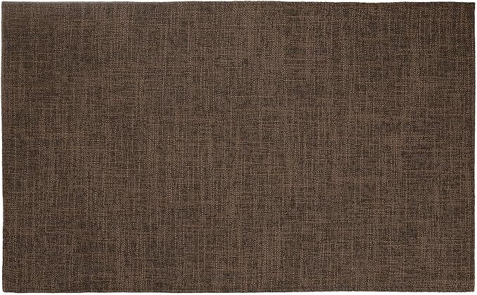 HARFINGTON 4pcs Linen Fabric Placemats 12" x 18" Polyester Rectangle Place Mats Machine Washable Heat Resistant Kitchen Table Mats for Outdoor Indoor Party Family Holiday, Dark Brown