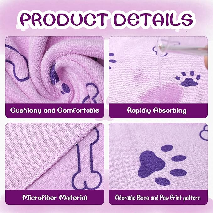 SENONAPO 30 Pcs Dog Towels for Drying Dogs Bulk 20 x 40 Inch Quick Drying Pet Bath Towels Colorful Pet Grooming Towel Absorbent Microfiber Towel for Small Medium Large Dog Puppy Cat