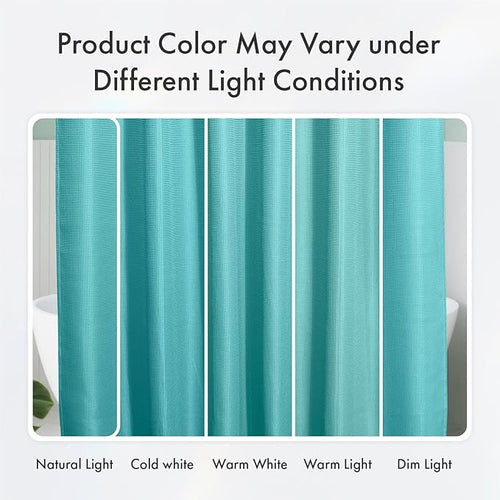 AmazerBath Teal Shower Curtain Waffle Textured, Turquoise Shower Curtains for Bathroom, Thick Fabric Heavy Duty 240GSM, Hotel Quality Bathroom Shower Curtains, Premium Polyester, 72 x 72 Inches