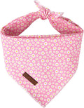 UP URARA PUP Summer Dog Bandana, Hawaii Bandana for Small Medium Dog, Cute Pink Puppy Bandana, Cotton Adorable Pet Triangle Bid Scarf Kerchief for Girl Boy Dogs or Cats
