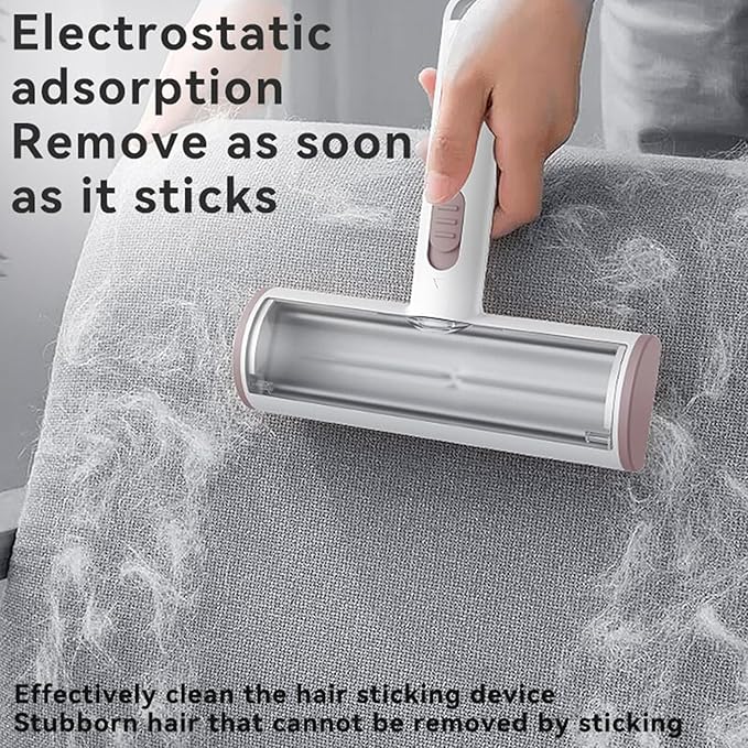Rorodog Pet Hair Remover, Lint Brush - Reusable Lint Roller for Cat & Dog Hair on Couch, Carpet, Rugs & Bedding - Portable, Eco-Friendly, No Need for Lint Roller Refills (Brown & White)