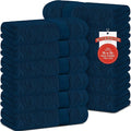 RIVERSIDE 12 Pack Premium 100% Cotton Face Wash Cloths, 12 x 12 Inches, Soft & Absorbent Face Towels for Bathroom Wash Clothes, 550 GSM, Luxury WashCloths for Showering, Body, Spa & Gym, Opal Blue