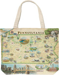 Xplorer Maps Canvas Tote Bag with Handles, Cloth Grocery Shopping Bag, Reusable & Eco-friendly Bag, 100% Cotton, Washable