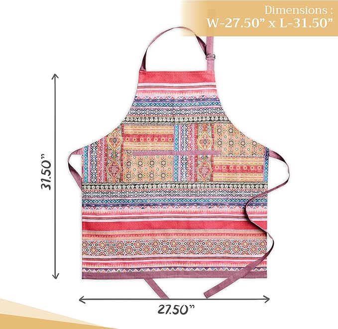 Maison d' Hermine 100% Cotton Apron for women with Pocket Kitchen Chef Apron for Men Cooking Gardening Server Waitress